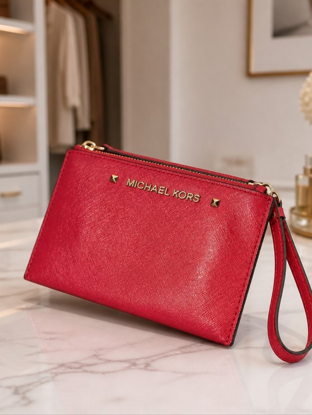 Michael Kors Cardholder Wristlet Red